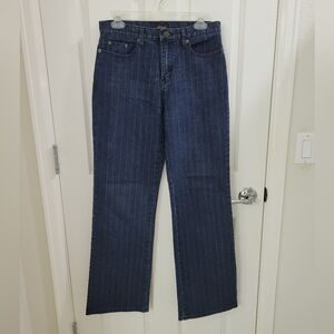 Willi Smith Navy Pinstripe Straight Leg Jeans